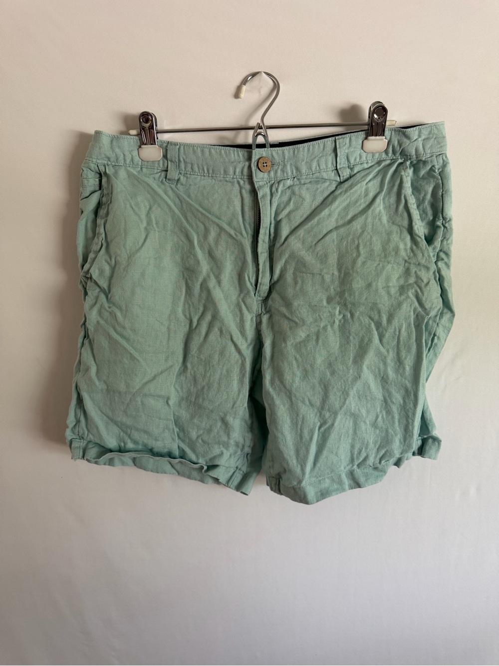 Daniel Hechter Men’s Shorts Size 36 Aqua Blue Lightweight Summer Casual Linen
